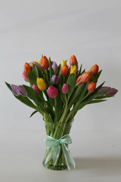 Tulips arrangements — hand-composed in the Huntington Beach atelier